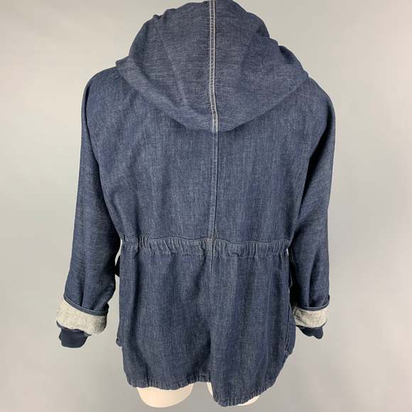 KAPITAL Indigo Contrast Stitch Cotton Hooded Jacket - Picture 3 of 6